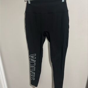 Darc Sport Black High-Waisted Leggings with 'Wolves' Print